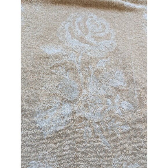 Vintage Grants Home Floral Beige Towel Made In USA 42" x 23" - Picture 2 of 5